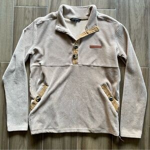 SIMPLY SOUTHERN Women's Beige Corduroy Jacket Sz S Tan Pullover Half Zip Preppy